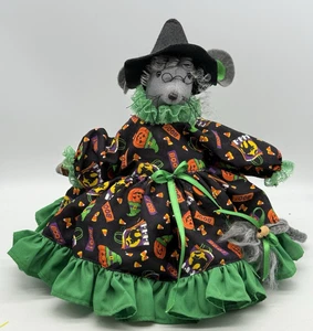 Abito da festa fatto a mano Halloween topo strega free standing coda di tronco alto 9,5" - Foto 1 di 8