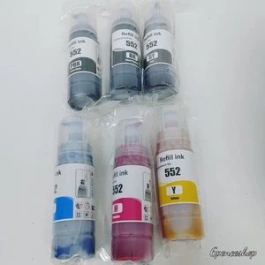 6PK 552 Ink Refill Bottles for Epson Ecotank ET-8550 ET-8500(BK/PBK/C/M/Y/GY) - Picture 1 of 5
