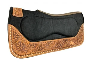 PASTIGLIA SELLA CANNA 28" x 30" x 1" classica cowgirl feltro lavorato a fiori usura pelle - Foto 1 di 1