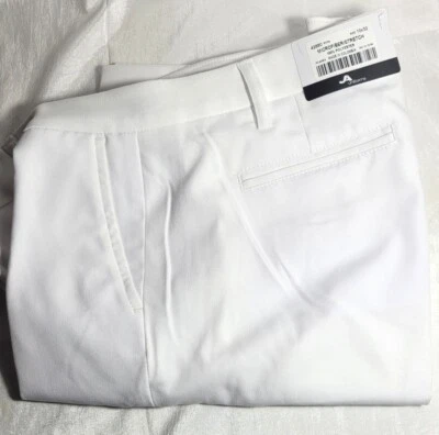 JA Uniforms Women's Hospital Duty White Microfiber Pants - Size 10 x 32" Inseam - Image 1 of 4