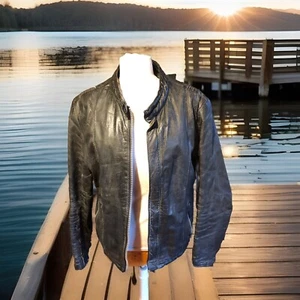 Canadian Leather Cafe Racer Jacket - XL - Bild 1 von 12