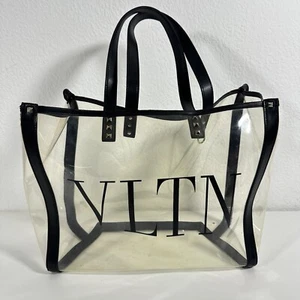 Valentino Grande Plage VLTN Transparent Tote Bag PVC clear Rockstud Vinyl - Bild 1 von 12