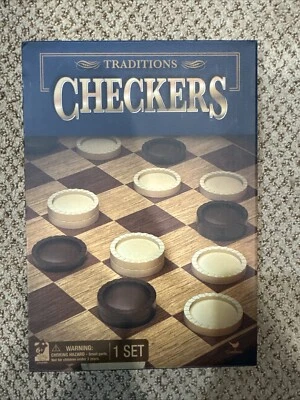 Juego completo de damas Traditions de Cardinal Games incluye tablero de damas, 24 piezas Foto 1 de 4