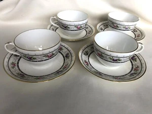 Antike "Shelley" Wildrosen Tassen & Untertassen x4 1910-25 Muster 10755 Jugendstil - Bild 1 von 11