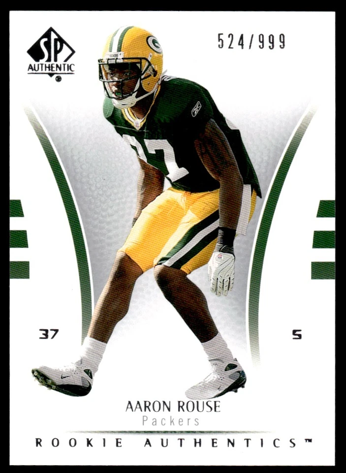 2007 SP Authentic Aaron Rouse Rookie 524/999 Green Bay Packers #194 R8 - Image 1 of 2