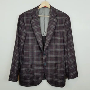 ISAIA Napoli Mens Size M Damier Over Check Sanita Blazer Jacket / Sport Coat - Picture 1 of 10