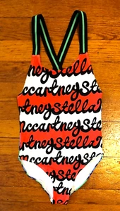 Stella McCartney Kids Logo Allover One Piece Bathing Suit Size 12 - Picture 1 of 4