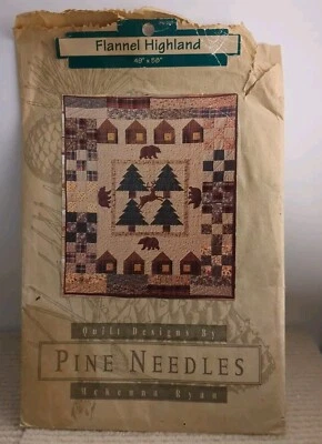 Pine Needles Flannel Highland Quilt Pattern 49" X 58" Design by McKenna Ryan VTG - Image 1 of 4