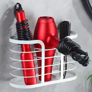 YIGII White Hair Dryer Holder - Adhesive Blow Dryer Holder/Hair Tool Organizer B - Picture 1 of 6