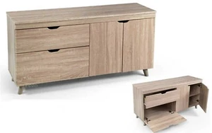 MOBILE BASSO PORTA TV TELEVISORE CREDENZA SALOTTO INGRESSO CUCINA LEGNO ROVERE - Foto 1 di 8