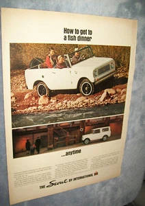 1965 International Scout large-mag truck / car ad -"How to get a fish dinner" - Picture 1 of 1
