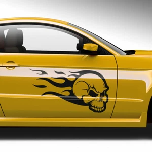 Aufkleber Set Totenkopf Flammen Hot Rod Skull Dekor Auto Sticker #1396-140 - Bild 1 von 5