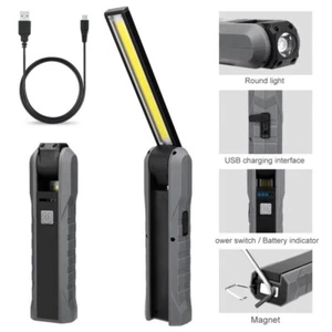 USB Rechargeable COB LED Work Lights Inspection Hand Torch Flashlight 2000mAh - Picture 1 of 12