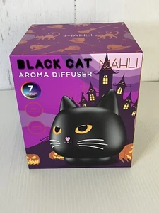 MAHLI Black Cat Halloween Aroma Oil Fan Diffuser 7 Cycling Lights Oil Pads USB - Picture 1 of 12