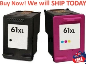 Black/Colour Ink for HP 61 XL Deskjet 1510 2510 2540 3050 Officejet 2620 4630 - Picture 1 of 1