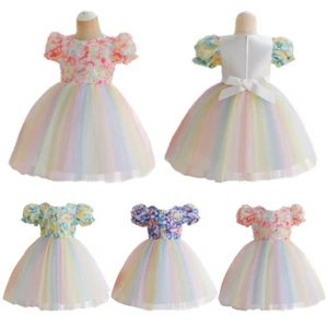 Toddle Kids Flower Girls Dress Bridesmaid Party Princess Tutu Pageant Prom Gown - Picture 1 of 33