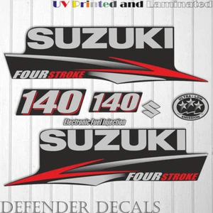 Suzuki 140 hp Four Stroke outboard engine decal sticker set kit reproduction - Picture 1 of 1