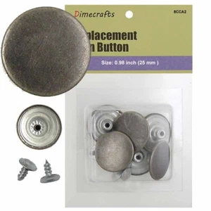 Boutons d'adhérence Jean de remplacement 25 mm sans couture (8CCA2) 6 CT. couleur étain - Photo 1/2