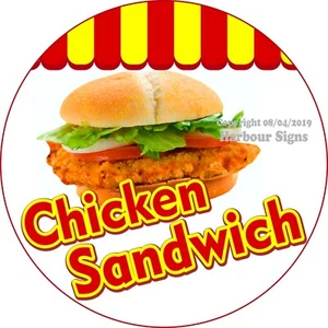 Calcomanía circular sándwich de pollo (elige tu talla) camión de comida - Imagen 1 de 3