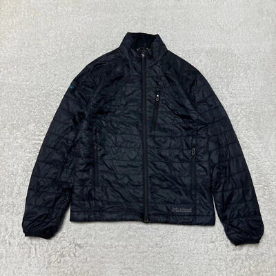 Chaqueta Marmot Hombre Pequeña Negra Puffer Calen Stella Artois Abrigo Aislante Cremallera Completa Foto 1 de 4