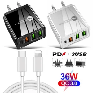 Fast Charge 36W USB PD Wall Charger Adapter For iPhone 15 14 13 12 11 Pro Max 8+ - Picture 1 of 19