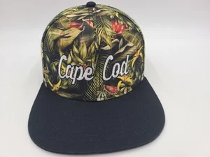 Cape Cod Floral Snapback Hat Cap Skate Skateboard Surf MA Men Women Green Black - Picture 1 of 11