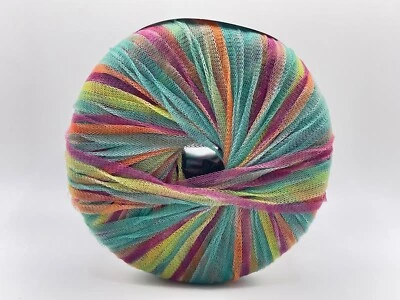 Teal Green Wine Orange Aria Fresca Sheer Net Ribbon Yarn 78332 Ice 25g174y Nylon - Image 1 of 4