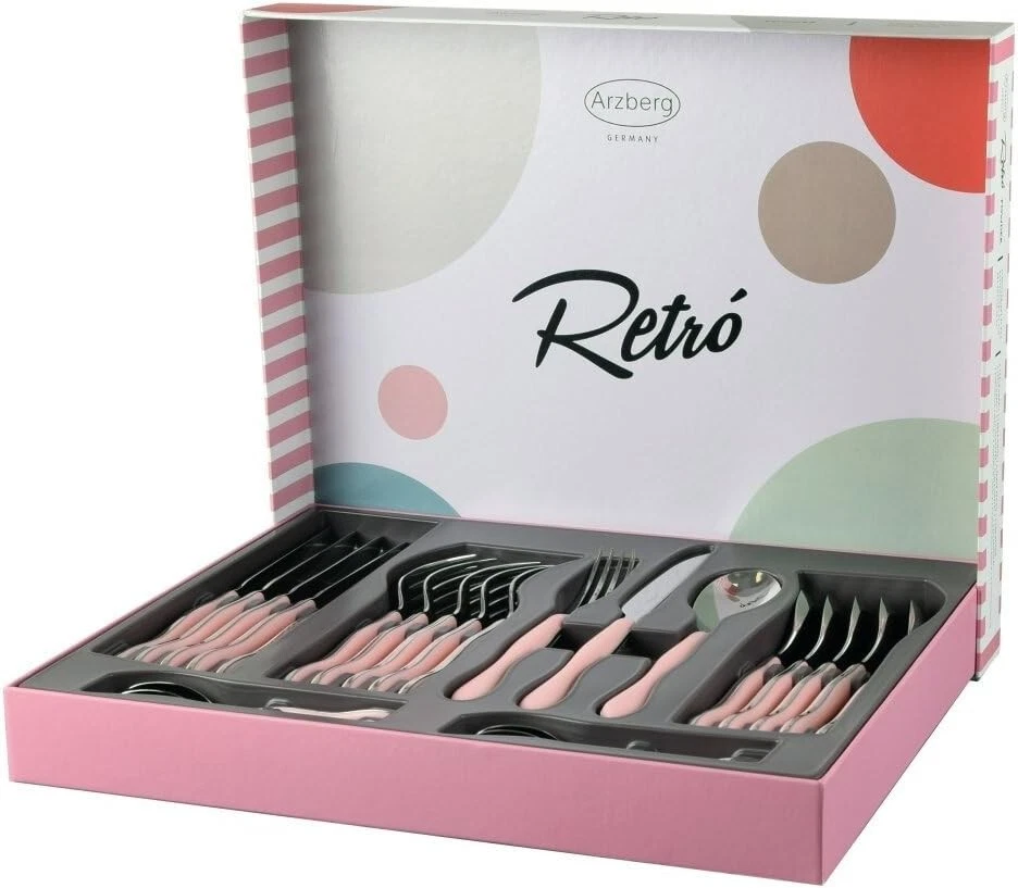 Arzberg Retrò Powder Besteck 24 Stück Pink Ermäßigt Erhältlich Sofort - Bild 1 von 1