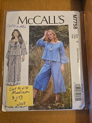 McCall's Misses' TOP & PANTS M7758, Size Cut & Checked Size Medium  - Image 1 of 2