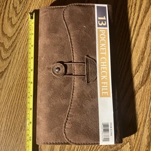 File degli assegni - Cardinal Brands scamosciato marrone 13 tasche - nuovo - Foto 1 di 8