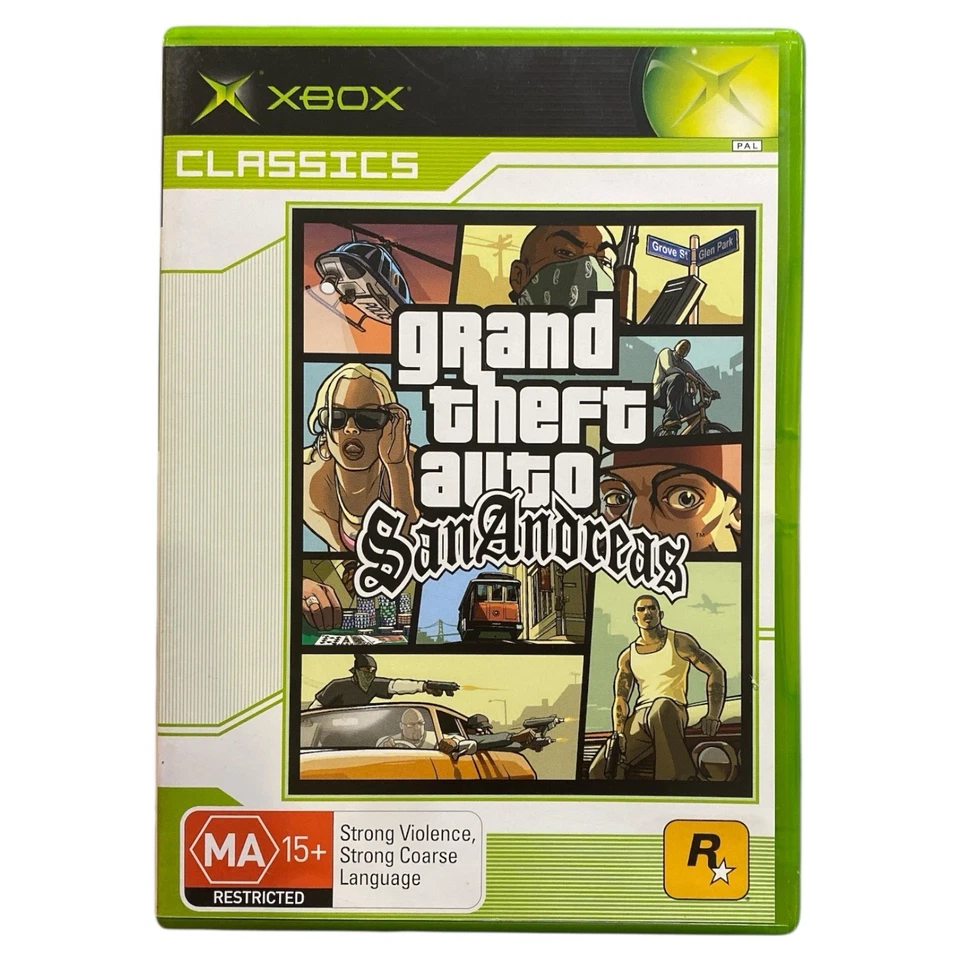 Grand Theft Auto San Andreas Xbox Classics Original PAL Complete Manual Map MA15 - Image 1 of 4