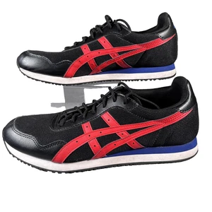 Scarpe ASICS Uomo Taglia 10,5 Nero Rosso Tiger Runner 1201A267 Sintetiche Casual - Foto 1 di 9