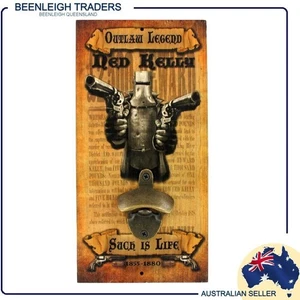 Ned Kelly Outlaw Legend Wall Mount Bottle Opener - Authentic Aussie Charm New - Picture 1 of 6