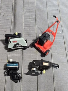 Vintage Oh Boy It Works Schleifer Boot Motor Mäher Säge Aufziehwerkzeug Spielzeug Tomy Galoob  - Bild 1 von 11