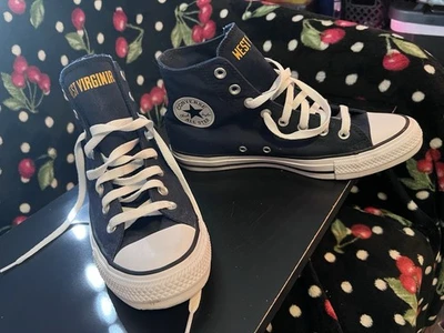 Converse Chuck Taylor All-Star Blue WVU High Top W 10 M 8 Brand New - Image 1 of 4