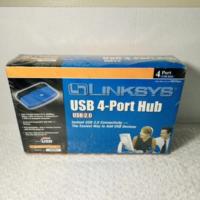 Linksys USB2HUB4 USB 4-Port Hub, USB 2.0, NIB. Brand NEW Factory Sealed - Image 1 of 3