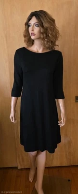 DONNA RICCO ~ VESTIDO DE PUNTO NEGRO SIMPLE ~ MEDIANO ~ ~ NUEVO CON ETIQUETAS  Foto 1 de 4