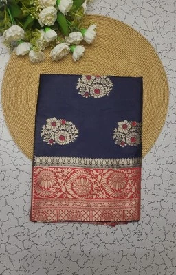 Blusa sari de seda nupcial de diseñador Sari Bollywood ropa de fiesta del sur de la India sari Foto 1 de 4