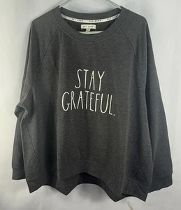 Rae Dunn Women’s Great Stay Grateful Sweatshirt Sz 2X New No Tags - Picture 1 of 5