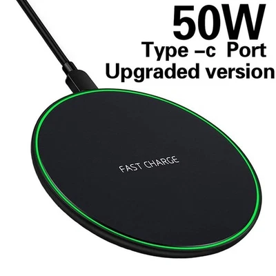 Qi Wireless Charger Schnell Ladegerät 50W Induktive Ladestation Kabellos Handys - Bild 1 von 4