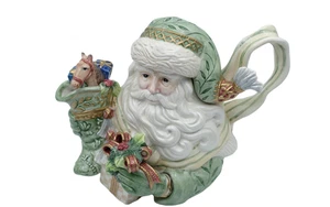 Fitz & Floyd Classics Gregorian Santa Pitcher Jug Teapot 8” / Christmas Decor - Bild 1 von 15