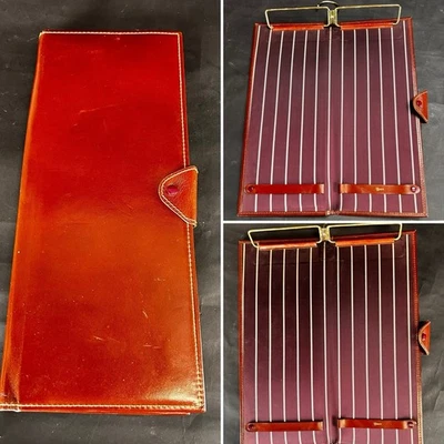 Vintage Rumpp Leather Men’s Neck Tie Travel Case Valet - Изображение 1 из 4