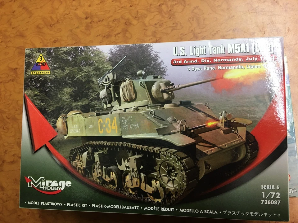 maquette 1/72-mirage - char leger M5A1 , normandie - Photo 1/1