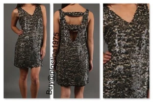 NEW  ALEXIA ADMOR Black Two Tone Sequin Dress Size S    #B246 - Picture 1 of 6