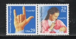 2783 - 2784 * Lengua de señas * Par de estampillas postales de Estados Unidos MNH (a) - Imagen 1 de 1