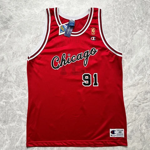 DS VTG 90s NBA CHICAGO BULLS DENNIS RODMAN GOLD 50th CHAMPION JERSEY SIZE 48 Cover
