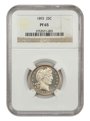 1893 25c NGC Proof 65 Cover