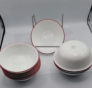 Corelle Vitrelle Cafe Ruby Red Rim - Soup/Salad Bowl - 6" Priced per bowl. - Picture 1 of 3