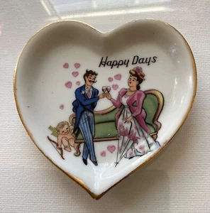 Happy Days Vintage Jewelry Dish Cupid Victorian Couple Valentines Day Gift 1919 - Picture 1 of 7