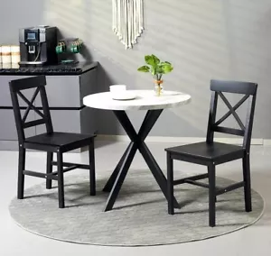 Sillas de comedor de madera en color negro (juego de 2) - Imagen 1 de 7